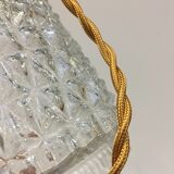 Transparent glass hanging lamp diamond tip pattern