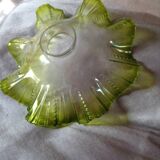 Abat-jour de verre clair & vert opalescent