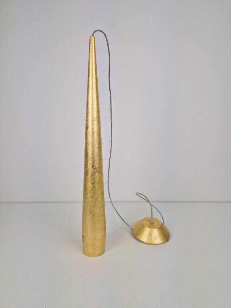 Conical Gold Line Pendant Lamp from Panzeri, Italy, 1990s
