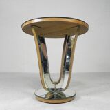 Art Deco coffee table, side table, with mirror glass and walnut veneer, 1930s