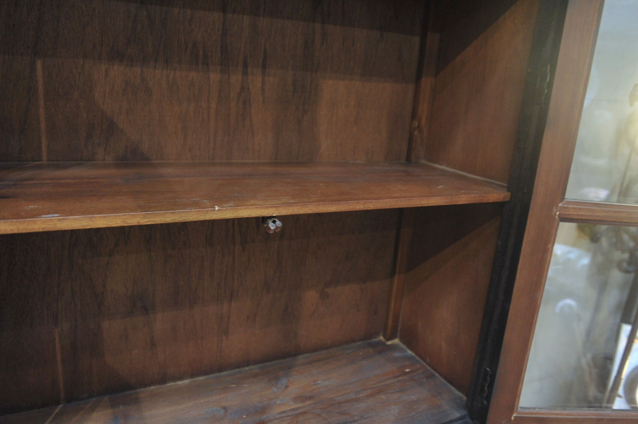 Glass library in teak 1970 patinated black