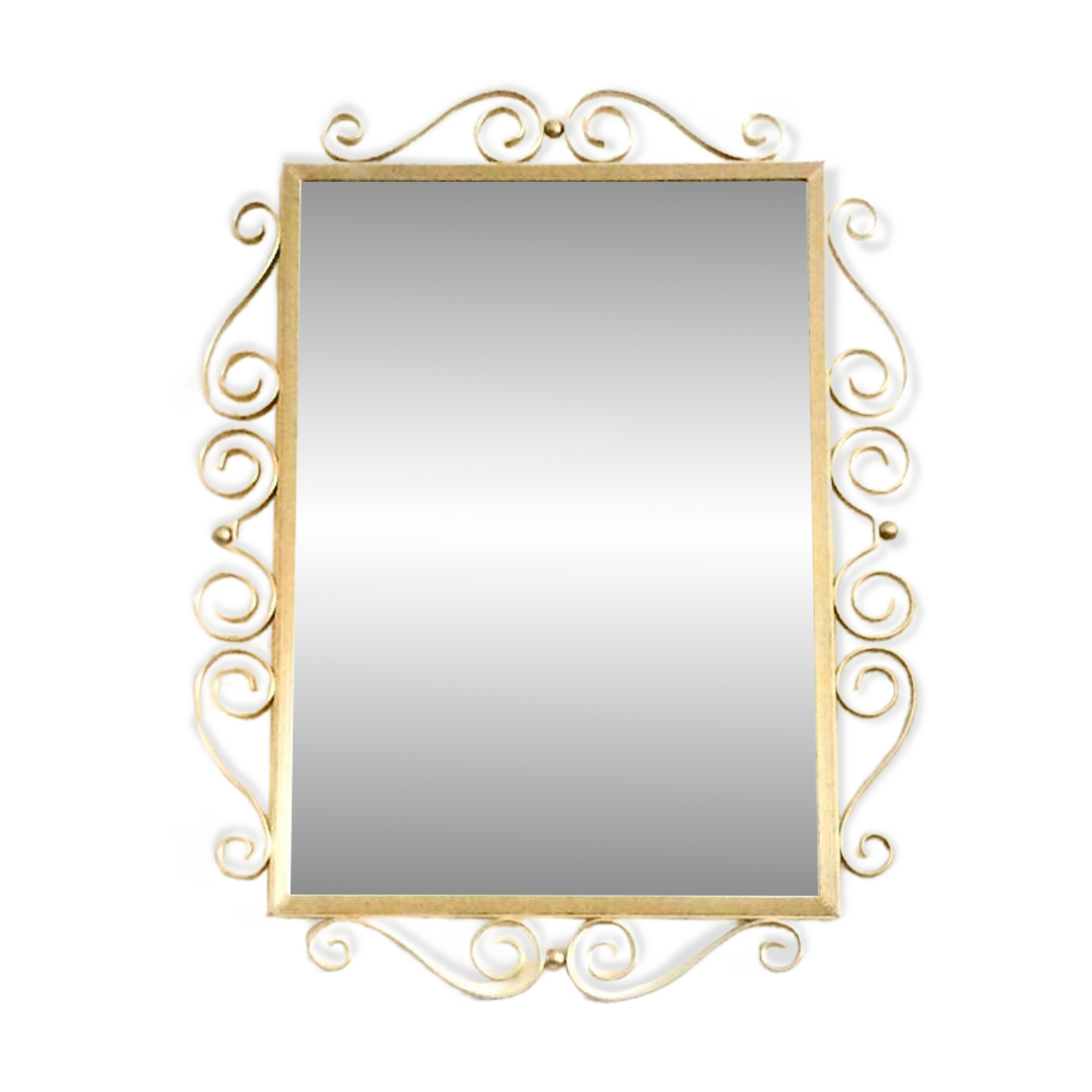 Golden mirror "Hollywood Regency" 50s Vintage (78 x 63.5)