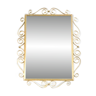 Golden mirror "Hollywood Regency" 50s Vintage (78 x 63.5)