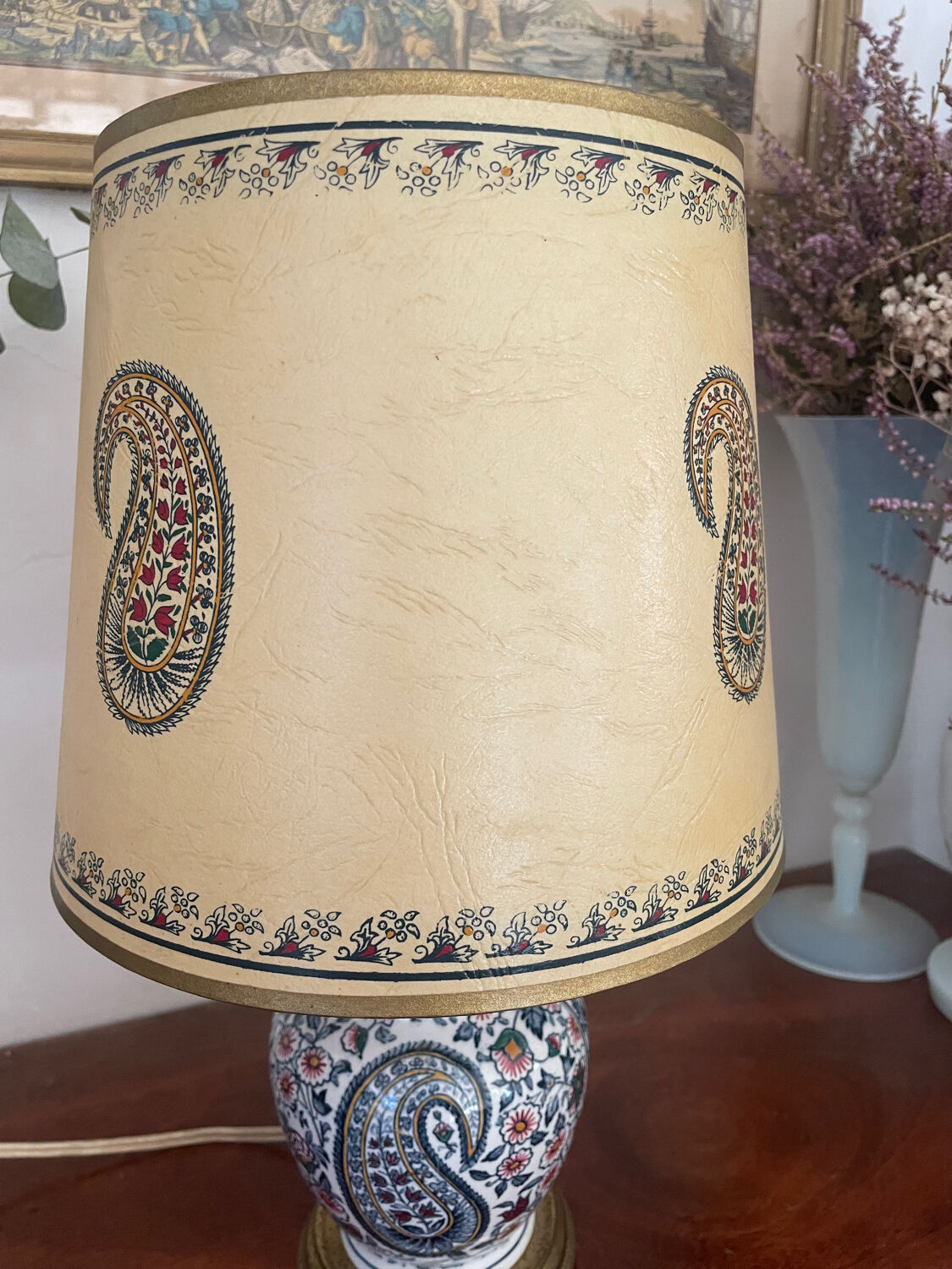 Old earthenware lamp from Gien