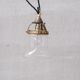 Pair of french glass and brass pendants mid century