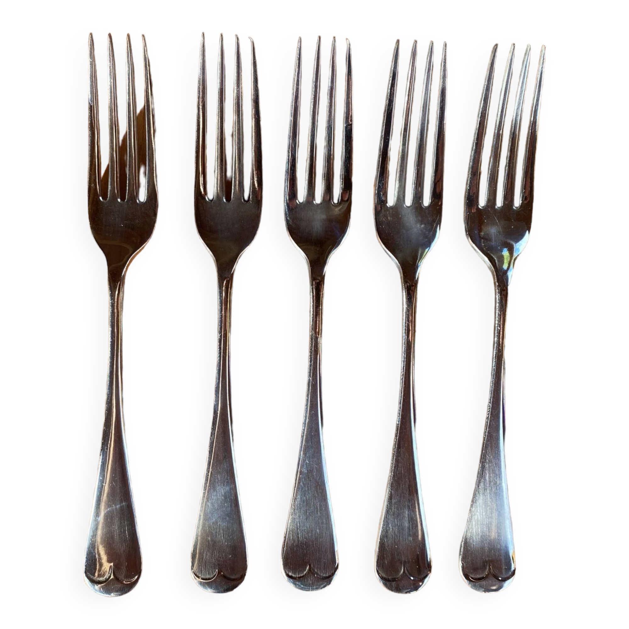 Lot de 5 fourchettes anglaises argentées Circa 30