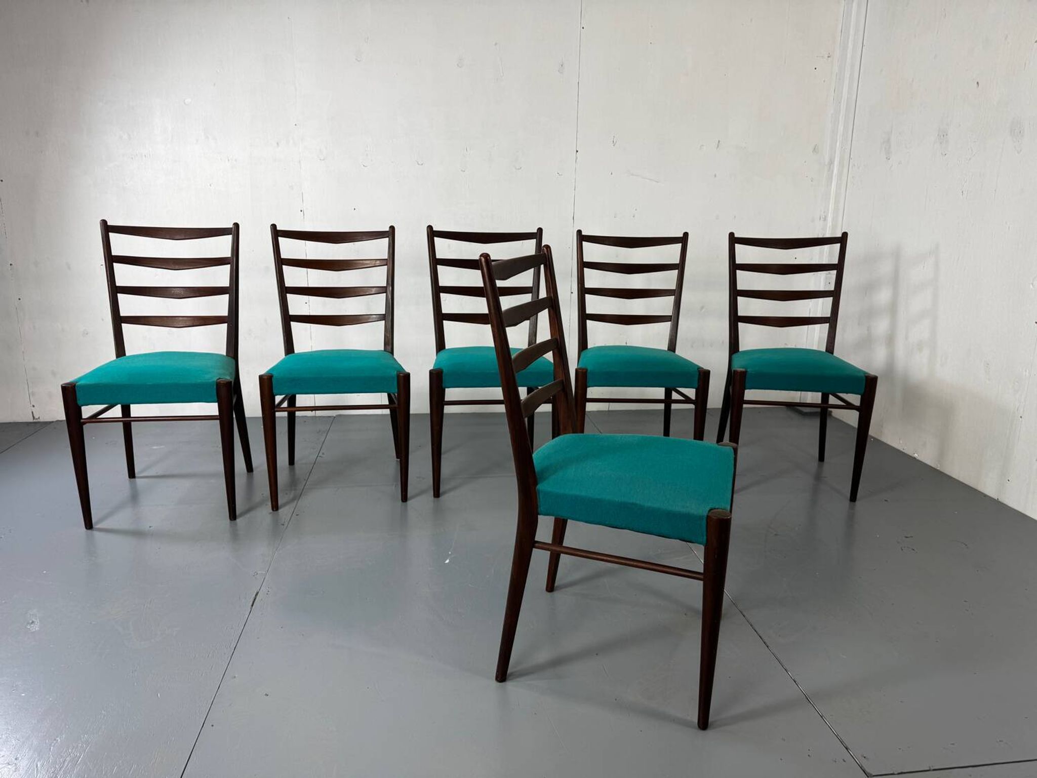 Mid-century modern Danish teak dining chairs from the 1950s, set of 6.