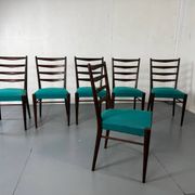 Mid-century modern Danish teak dining chairs from the 1950s, set of 6.