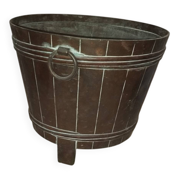 Antique brass planter