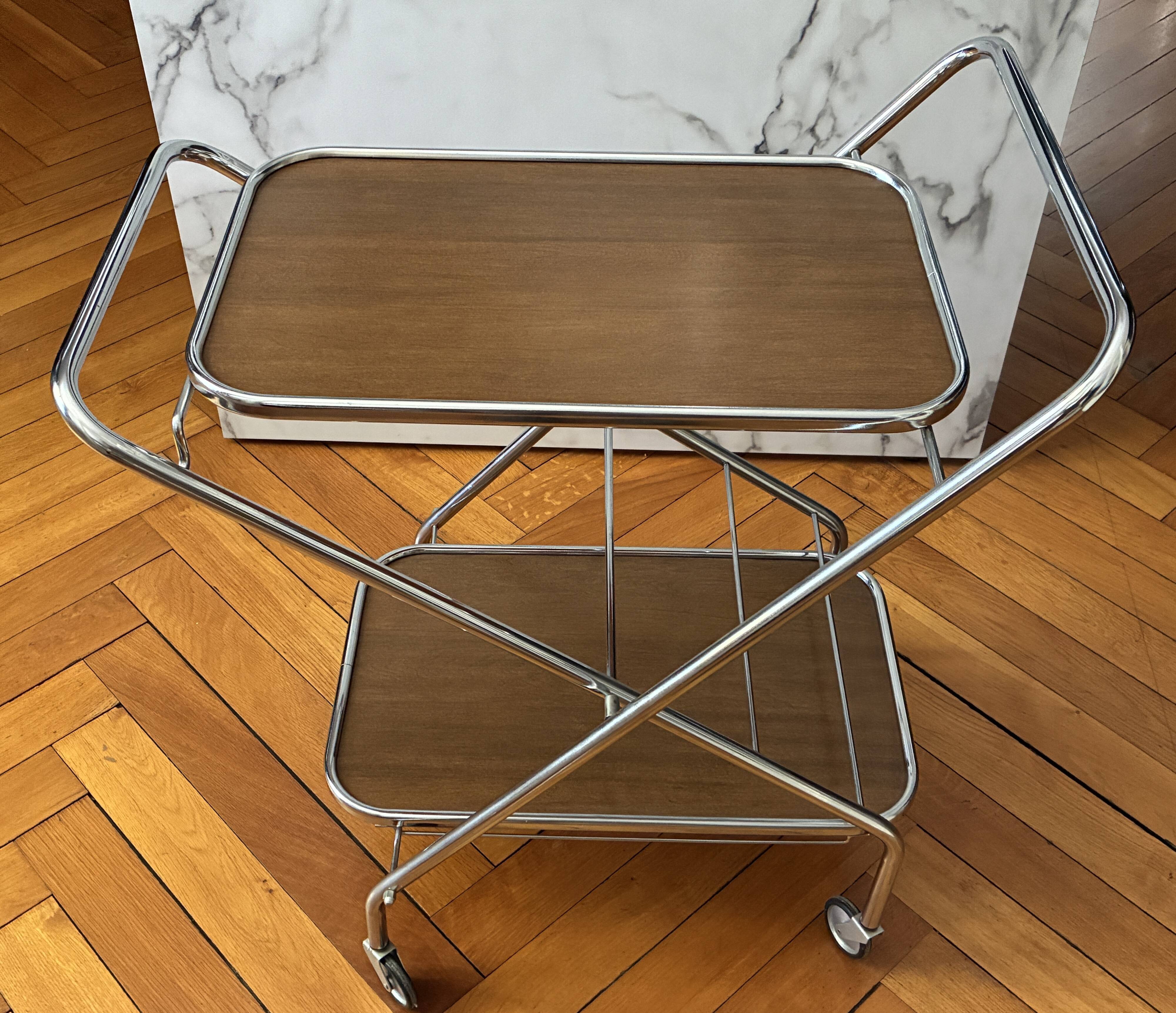 Vintage rolling dessert trolley