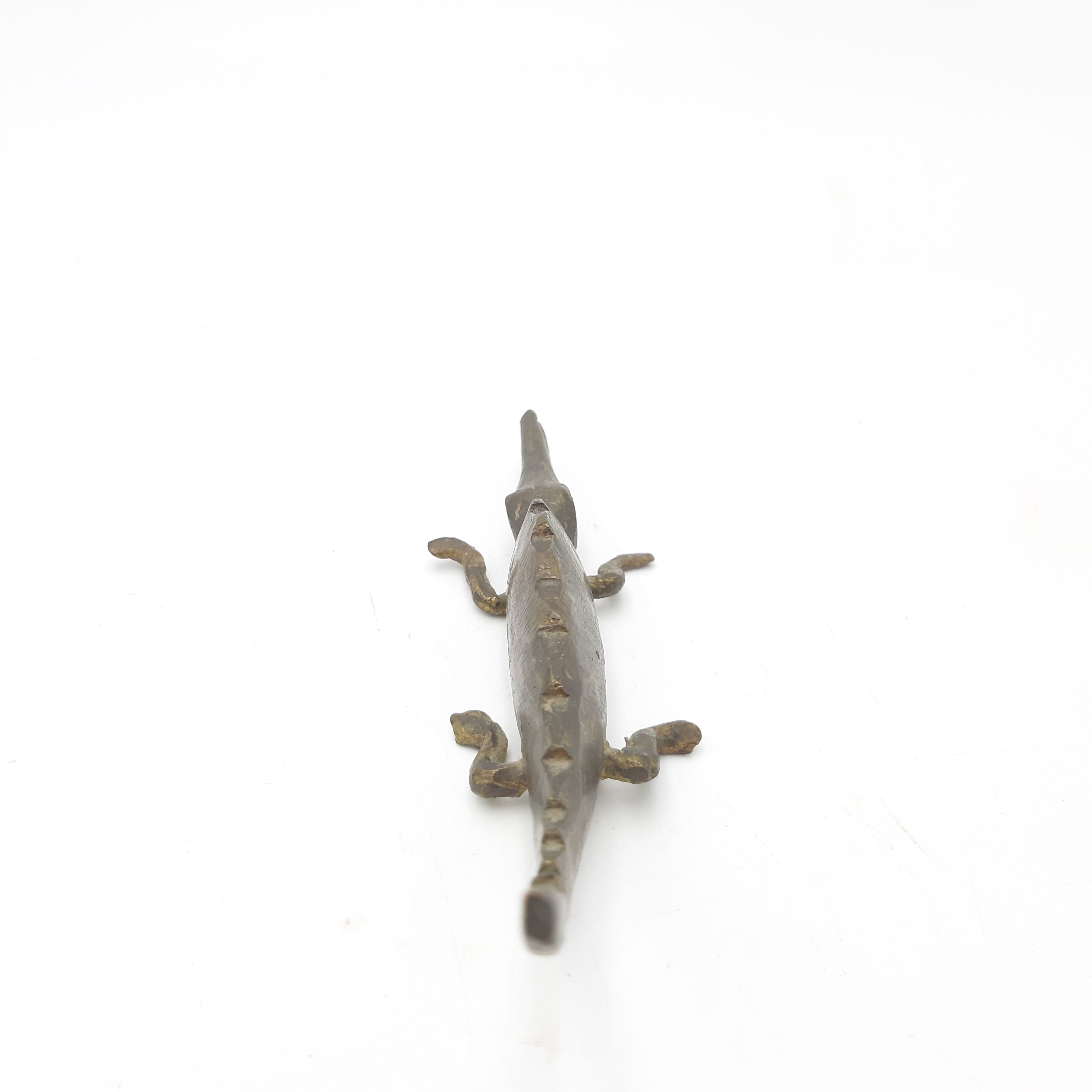 Vintage golden brass crocodile