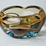 Cendrier Sommerso marron et bleu par Seguso, verre de Murano, Italie, 1970