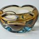 Brown and blue Sommerso ashtray by Seguso, Murano glass, Italy, 1970