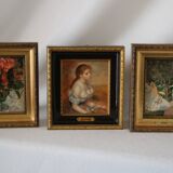 Trio of reproductions of famous vintage painters' tableaux.