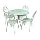 Green wrought iron garden furniture