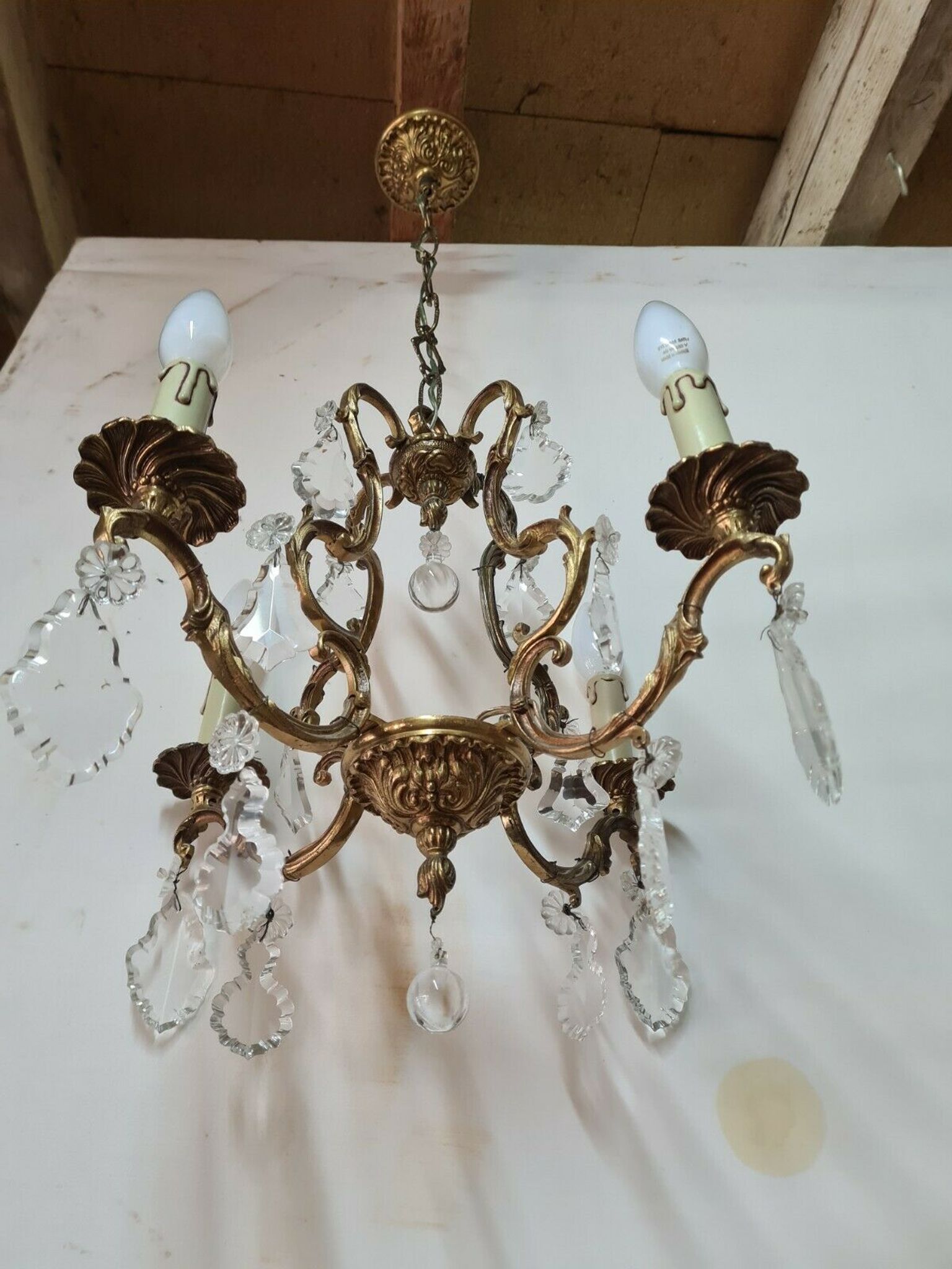 Bronze chandelier and stamps Louis XV