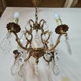 Lustre en bronze et pampilles style Louis XV