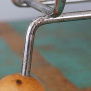 Review door in chrome metal and wood, vintage 60s