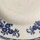 Six soup plates don't match in red and blue