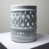 Celadon reticulated porcelain brush holder, Korea, Joseon style, 20th century.