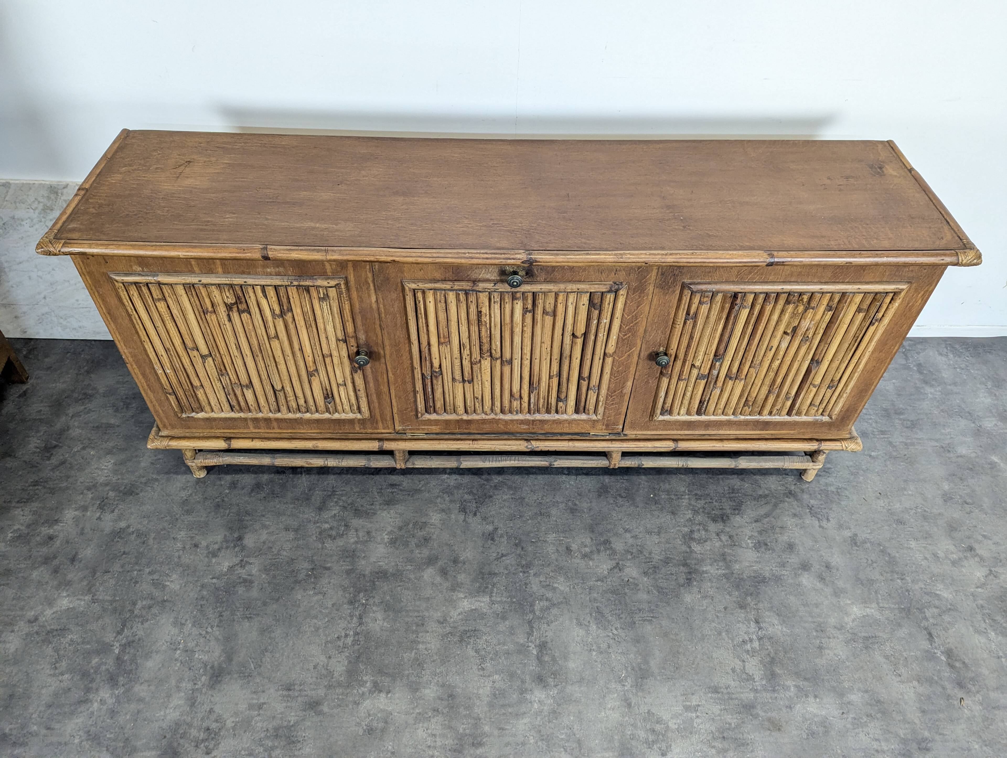 Enfilade en bambou fendu, années 60