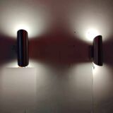Paire d'appliques tubes inox années 70/80