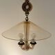 3-light chandelier in Murano glass and gilded brass, 1940.