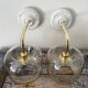 Pair of vintage smoked glass wall lights