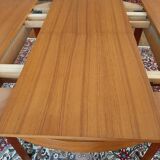Scandinavian expandable vintage teak round table