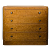 Art Deco chest of drawers in mottled maple
