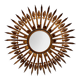 Vintage sun mirror in patinated gold metal – Spain 1950s / 60s