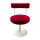 60s rotating tulip cocktail chair in red velvet