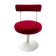 60s rotating tulip cocktail chair in red velvet