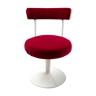 60s rotating tulip cocktail chair in red velvet