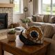 Tiffany-style lamp in the shape of a snail.