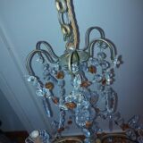Chandelier to, colored crystal tassels