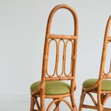 6 Italian high chairs in bamboo and rattan from the 1960s.