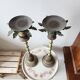Wooden palm lamp bases or candle holders