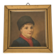 Old portrait under glass - gilded wooden frame