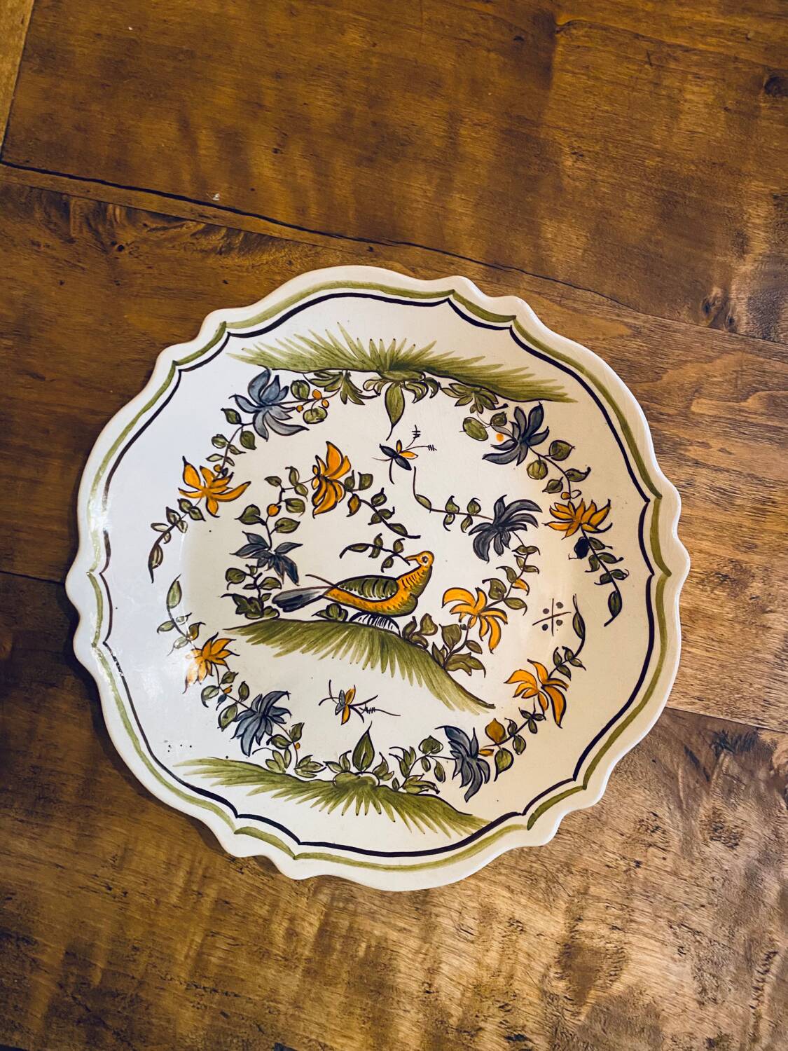 Hand painted Moustiers plate
