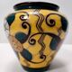 Futurist Yellow Glazed Earthenware Vase with Floral Motifs, Italy