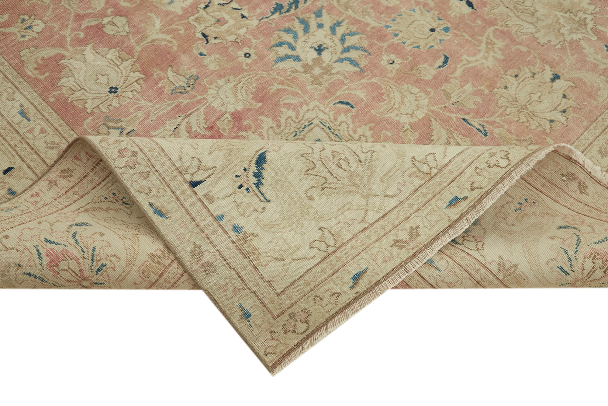 Hand-knotted persian antique 1970s 320 cm x 357 cm beige wool carpet