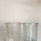 Pair of pots to jams in glass fluted on foot early 20th e
