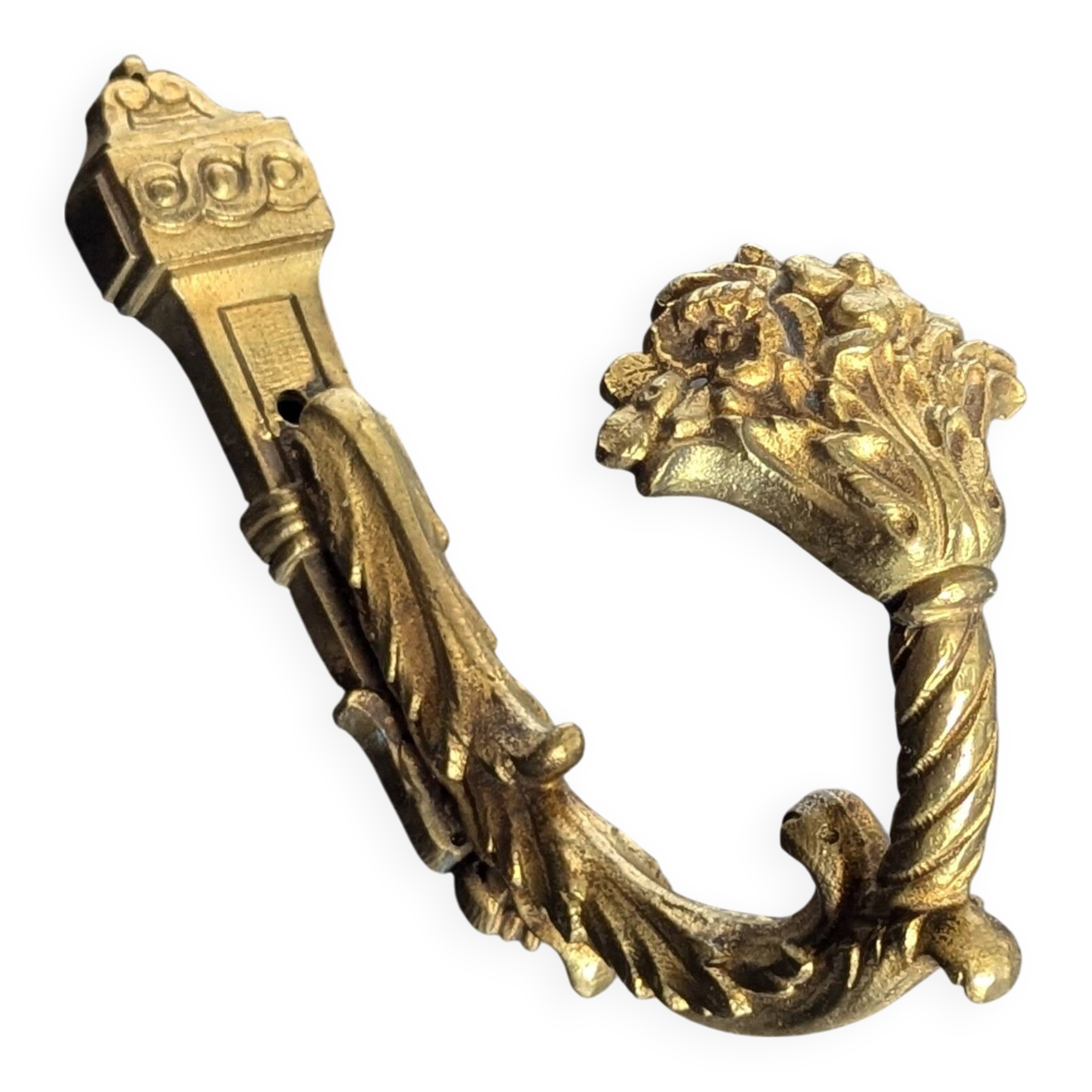 Brass floral coat hook