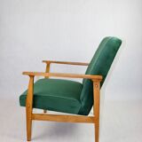 Green Velvet Lounge Chair, 1970s