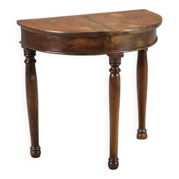 Console demi-lune en noyer - Italie XIXe siècle