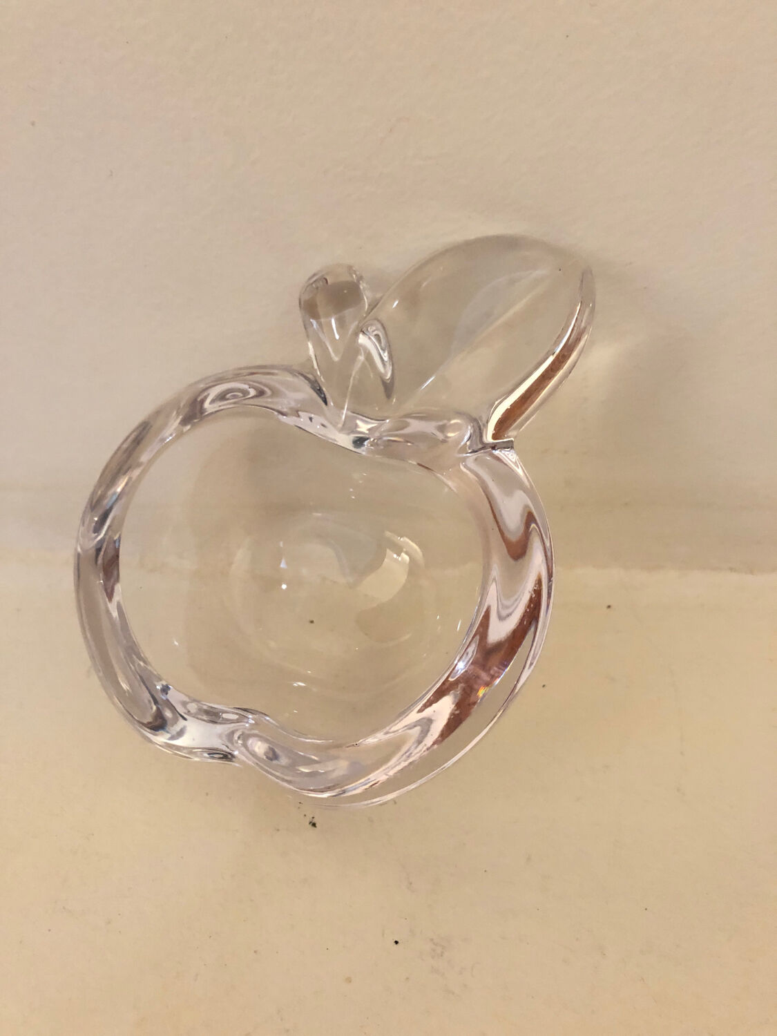 Apple-shaped glass trinket tray, 1970