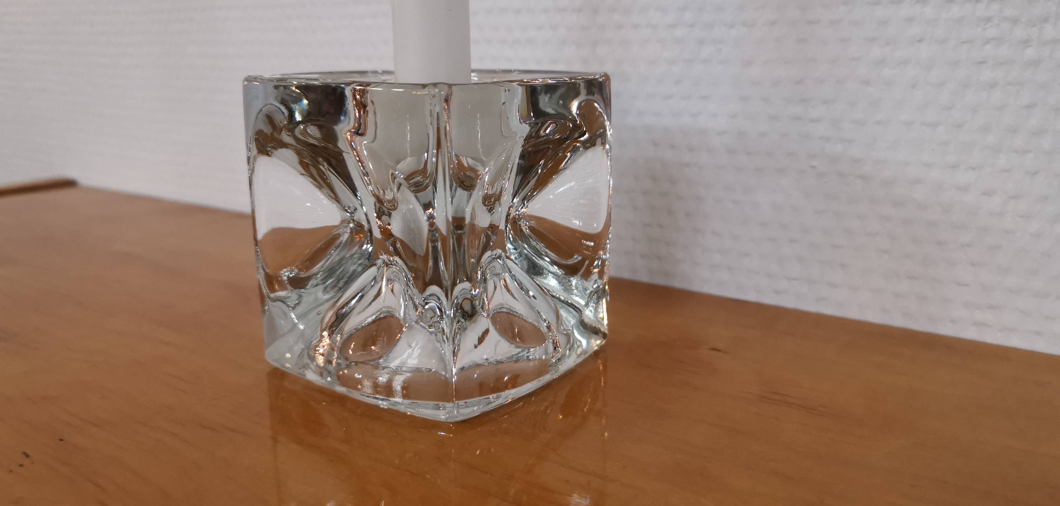 Bohemian crystal candle holder Rudolf Jurnikl for Rudolfova 60'S