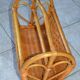 Vintage woven rattan magazine rack