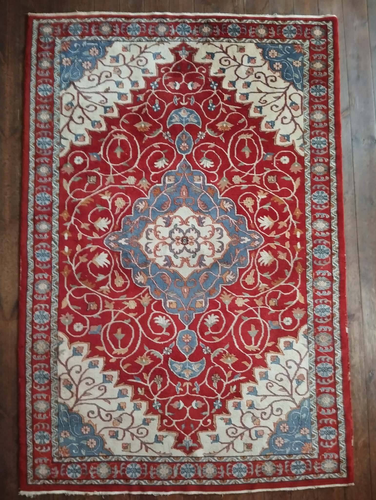 Handmade Indo Tabriz rug 212x144cm